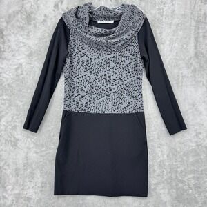 209 Wst Dress Womens Small Cowl Neck Long Sleeve Artsy Stretch Knit Pullover